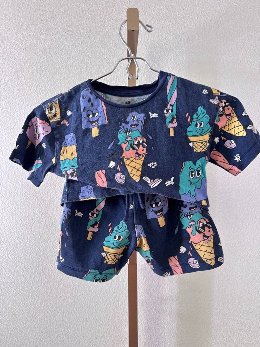 H&M Ice Cream Print 2 Piece Set Boys 4T Navy